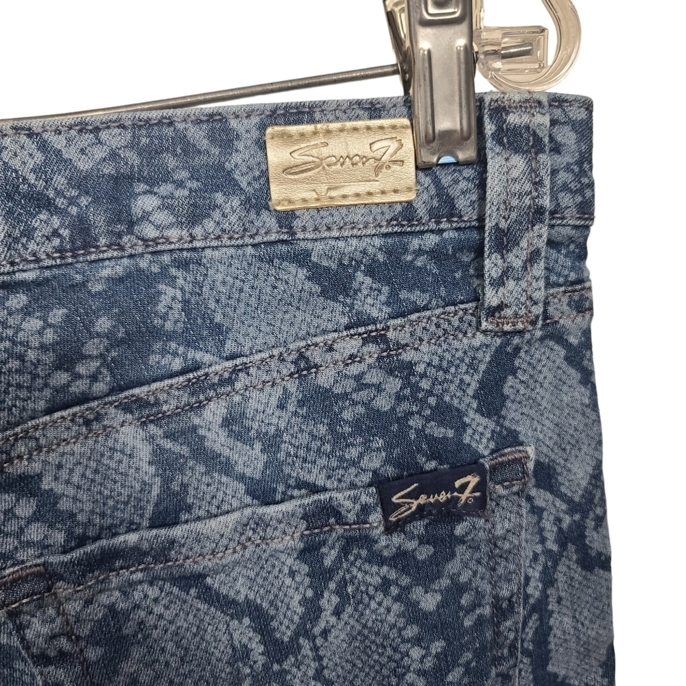 Seven7 Blue Python Indigo Snakeskin Print Denim W… - image 5